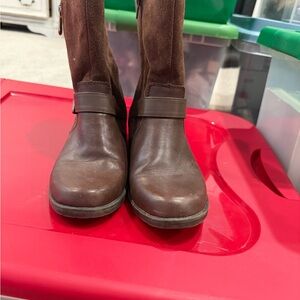 Anne Klein Brown Leather Combat Boots